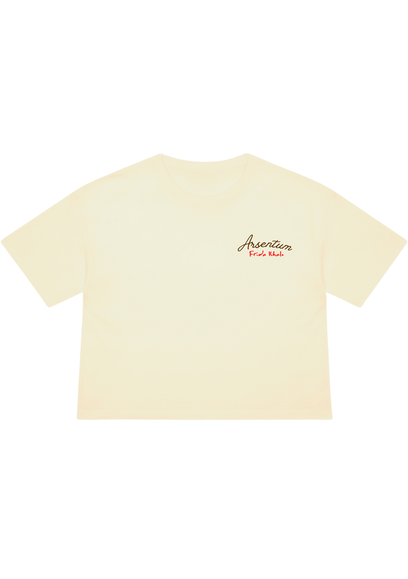 Playera Frida Kahlo Viva la Vida de manga corta, marfil | Arsentum