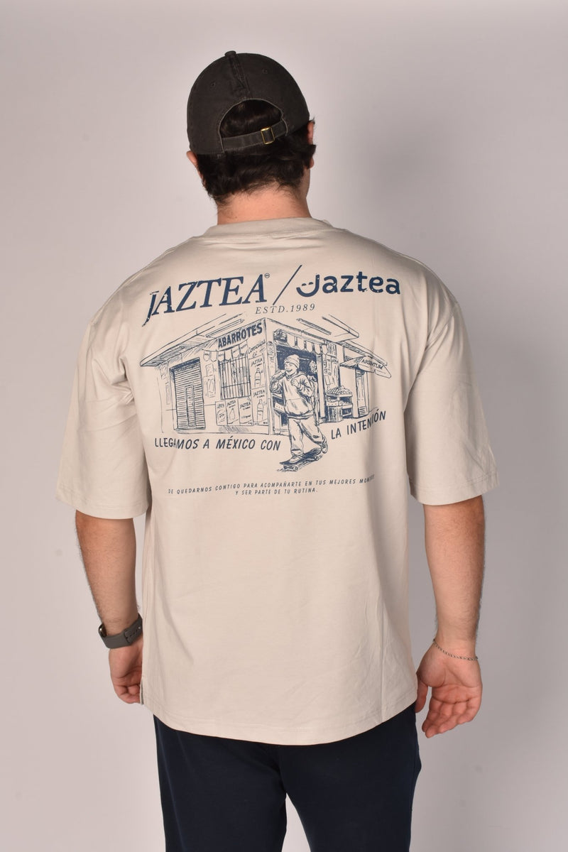 Playera jaztea llegamos con la intención (GRIS PLATA)